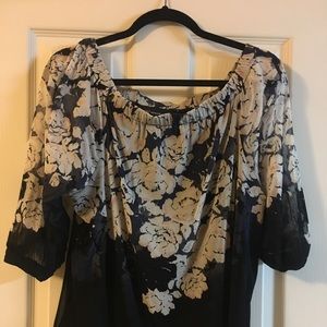Floral INC  top with sheer overly EUC